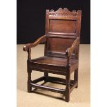 A 17th Century Joined Oak Wainscot Chair.