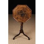 A Fine 18th Century Style Burr Elm Tilt Top Tripod Table.