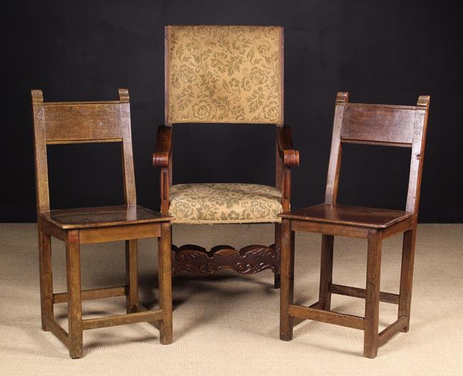 A Continental Armchair & A Pair of Continental Side Chairs of pegged construction. - Image 2 of 3