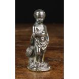 A Small 17th Century Dark Patinated Bronze Figure: An Epitome of Autumn' cast in the form of an