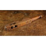 A Fine 18th Century Chip Carved 'Ball & Cage' Knitting Sheath initialed "J W" and dated 1767,