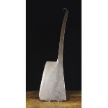 An Antique Iron Axe with integral hook-end handle, 31" (81 cm) in length.