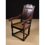 A 17th Century Joined Oak Wainscot Chair.