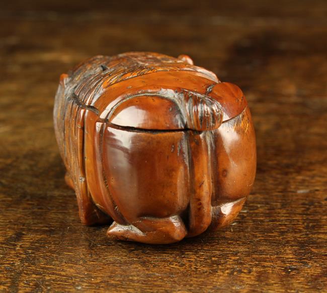 A Quirky 19th Century Coquilla Nut Snuff Box carved in the form of a dumpy, - Image 5 of 6