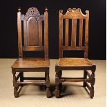 Two 18th Century Oak Side Chairs.