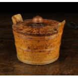 A Fine 19th Century Turned Masur-grain Birch Wood Butter Box;