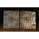 A Pair of Late 15th/Early 16th Century English Oak Enriched Parchemin Panels carved with sprigs of