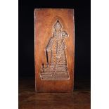 A Well Carved Early 19th Century Fruitwood Gingerbread Mould depicting Saint Nicholas wearing a