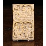 A Medieval Carved Ivory Diptych,