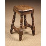A Rare Early 18th Century High Stool of joined construction (A/F).