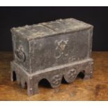 An Early 17th Century Wrought Iron Nuremberg/Augsberg Strong Box of rare diminutive size The