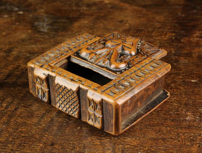 A Charming 18th Century Carved Fruit or Boxwood Snuff Box in the form of a book. - Image 5 of 5