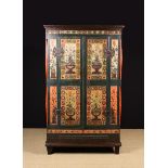 A Delightful 19th Century Scandinavian Painted Pine Floor Standing Cupboard.