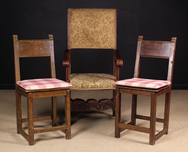 A Continental Armchair & A Pair of Continental Side Chairs of pegged construction. - Image 3 of 3