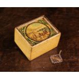 A Small Early 19th Century Tunbridge/Souvenir Ware Painted Whitewood Sewing Box of rectangular form.