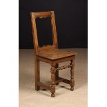 A Small 18th Century Provincial French Joined Oak Side Chair.