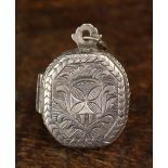 A Small 17th Century Spanish Silver Metal Reliquary Pendant.