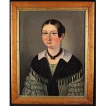 A 19th Century Oil on Canvas: Head & Shoulders Portrait of a Woman,