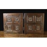 A Pair of 16th/17th Century Continental Oak Cupboard Doors.