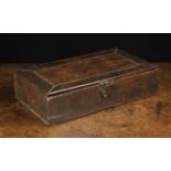 A Rare Late 17th Century Painted Oak Lace Box of rectangular form with simulated oyster veneers and