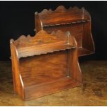 A Pair of Small 18th Century Boarded Padouk Wall Shelves.