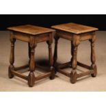 A Pair of Oak Joint Stools in the 17th Century Style.