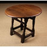 A Small 17th Century & Later Oak Drop Leaf Occasional Table.