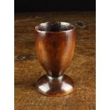 An Early 18th Century Pole Lathe-Turned Sycamore or Fruitwood Goblet of deep rich colour and