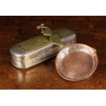 An Antique Copper Sealing Wax Melting Pan & an 18th Century Dutch Silvered Brass Tobacco Box.