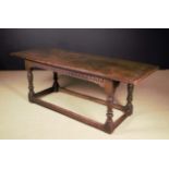 A 17th Century Joined Oak Refectory Table.