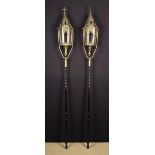 A Pair of 19th Century Neo-Gothic Processional Candle Lanterns.