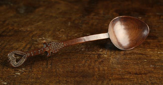 A Rare 18th Century Carved Treen Spoon of rich colour and patination. - Image 3 of 3