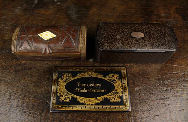 Three 19th Century Snuff Boxes: One of oblong form with rounded ends having a tortoiseshell - Image 2 of 2