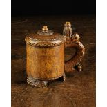 A Rare 18th Century Scandinavian Miniature Birchwood Peg Tankard.