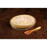 A Late 18th/Early 19th Century Horn Snuff Box of oval form.