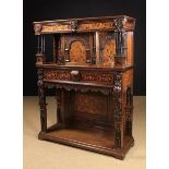 An Early 17th Century & Later Carved Oak & Marquetry Buffet.