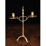 A Late 18th/Early 19th Century Brass Twin light Candelabra.