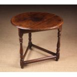 A Rare Queen Anne Child's Oak Cricket Table, Circa 1710.