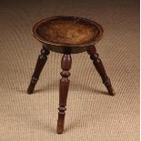 A 19th Century Fruitwood Milking Stool.