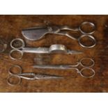 Two Small Pairs of Steel Scissors; one stamped J Rodgers & Sons, the other Monkman Leeds,