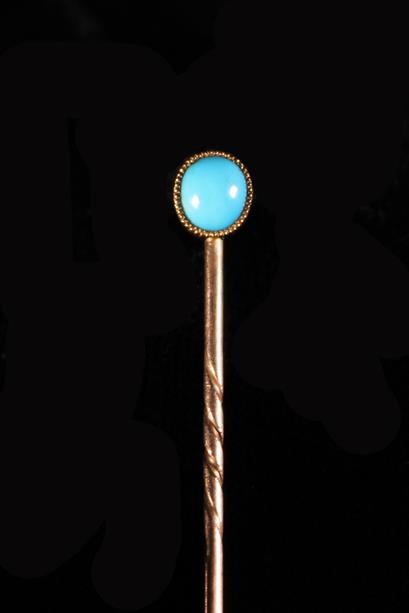A Pretty Turquoise & Seed Pearl Ring and a Tie Pin set with Turquoise. - Image 3 of 3