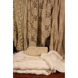 Three Crocheted Bed Covers, four smaller crocheted blankets,