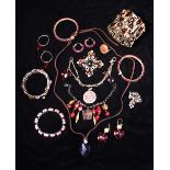 A Collection of Costume Jewellery to include; two spring opening bangles,
