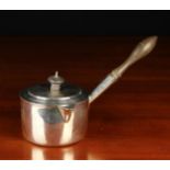 A William IV Silver Lidded Saucepan with hinged spout and side handle,