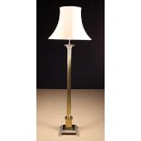 A Good Quality Brass Standard Lamp with cream silk shade.