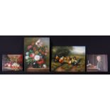 Four Unframed Oils Paintings on Panel,