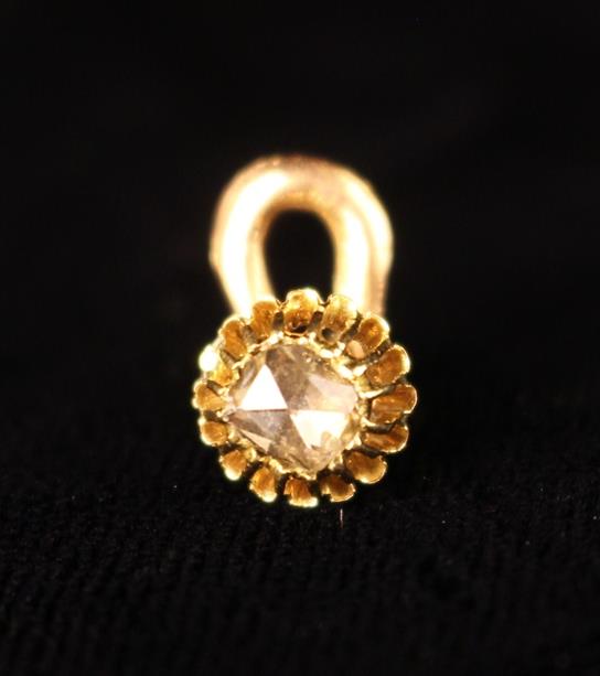 An Unmarked Gold & Diamond Stick Pin & A Diamond Stud, - Image 4 of 5