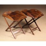 A Pair of Mahogany Butler's Trays on Stands.