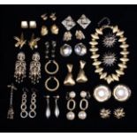 A Collection of Gold Coloured Costume Jewellery to include; a heavy necklace,