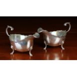 A Pair of Heavy Silver Sauce Boats hallmarked Birmingham 1935 with maker's punch for William
